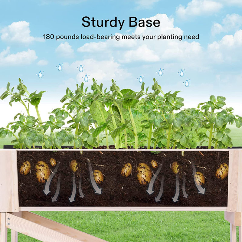 VIVOSUN Wheelbarrow Planter with Storage Shelf and Protective Liner
